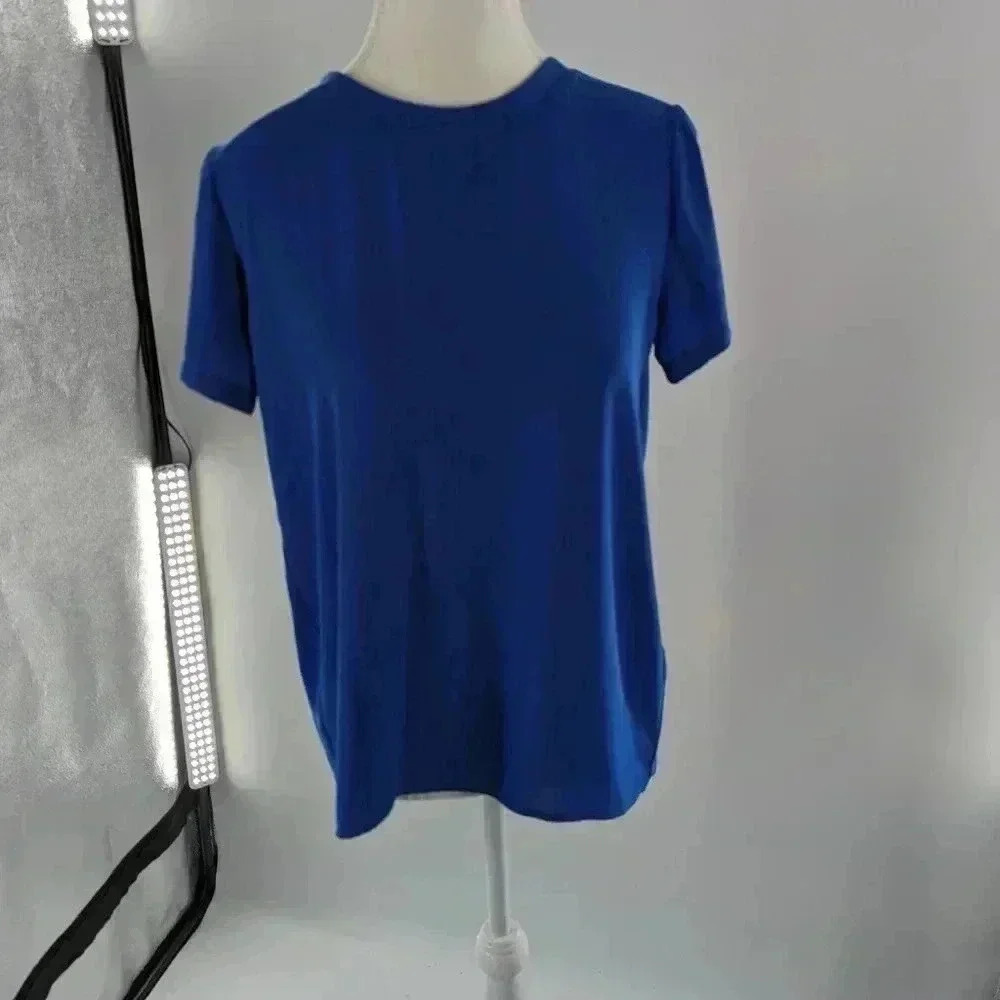 Ann Taylor Loft Blue Business Style Blouse Size Xs Lightweight Shear Material